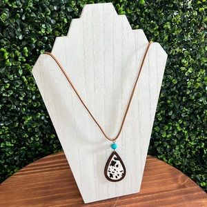 Teardrop Leather Cowhide Necklace